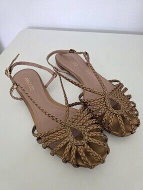Arezzo Women's Paola Flat Braided Sandals